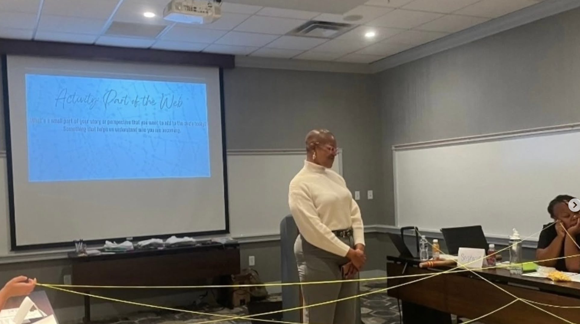 Mellie Harris participating in a group activity
